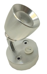 [112018] Seinävalaisin 3W,  LED Milano, Hopea